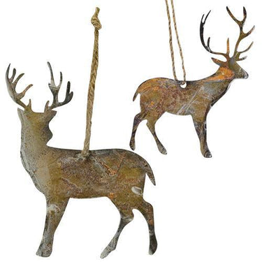 Rusty Wonder Deer Ornament, 2 Asstd. Sold Individually - The Fox Decor